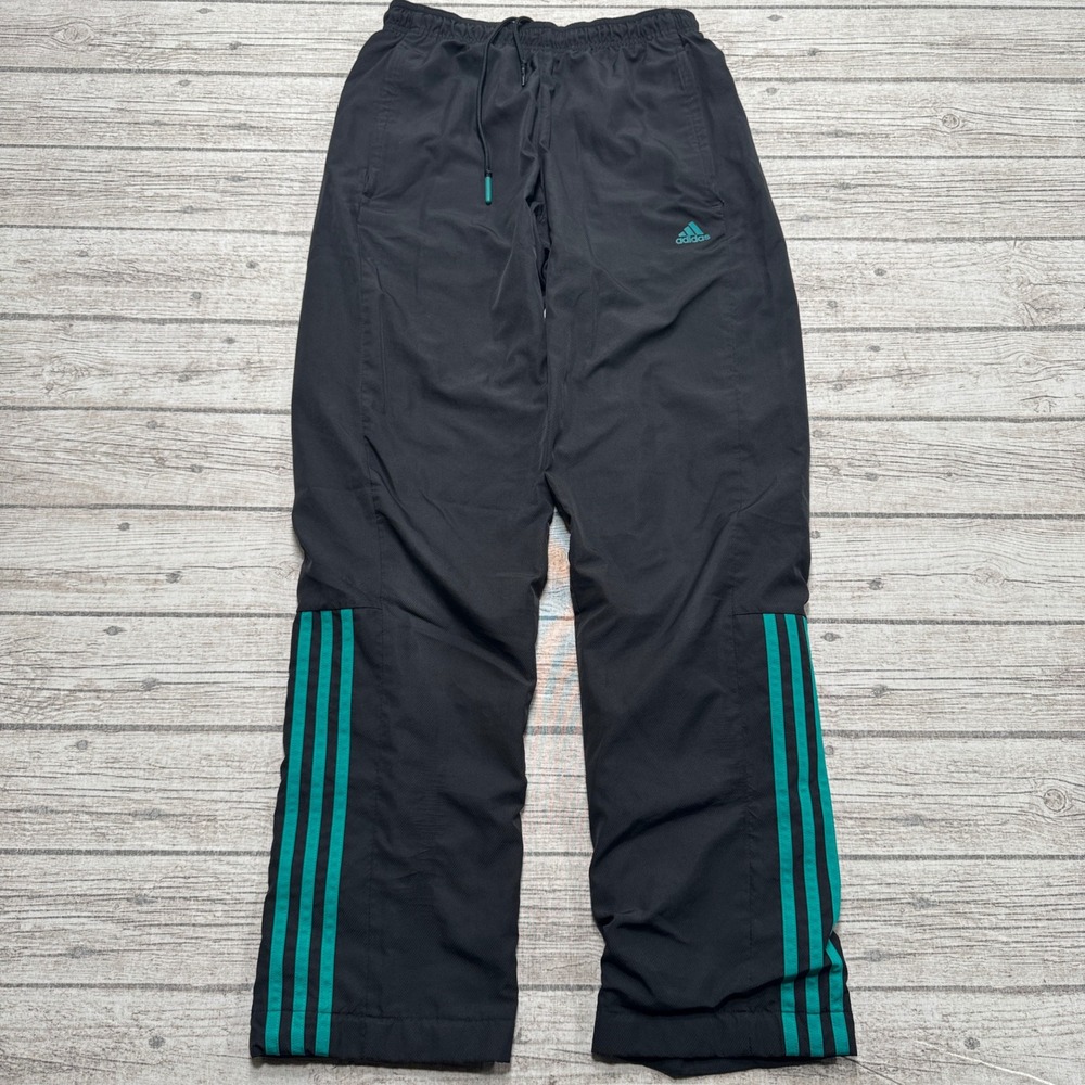 Adidas Track Pants Men's Small Black Trefoil Athletic Training Workout Joggers